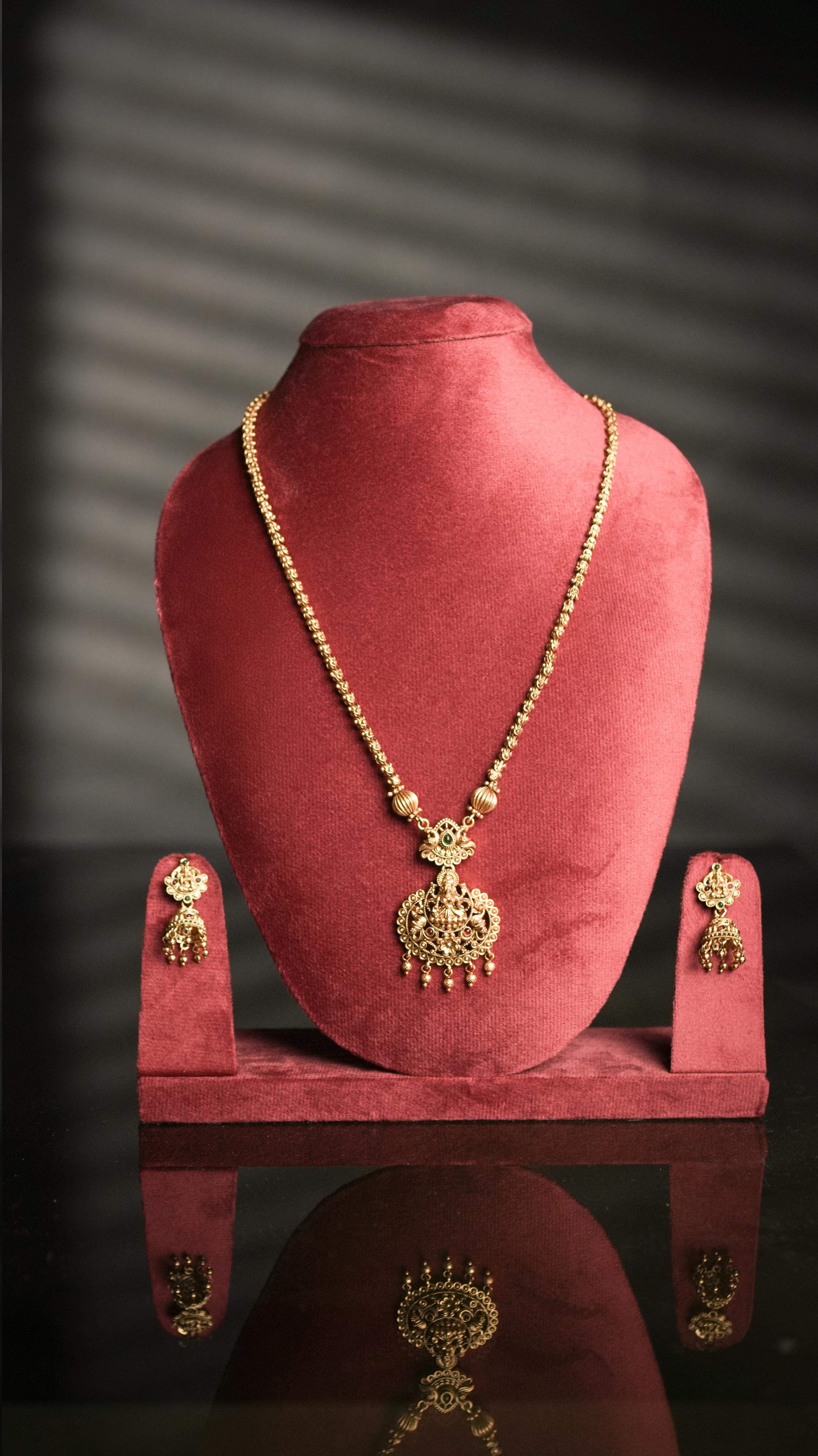 Handcrafted Antique Gold Temple Jewellery Set for Weddings & Festive Wear