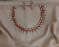 ❤️ Royal Ruby Red Floral Necklace Set