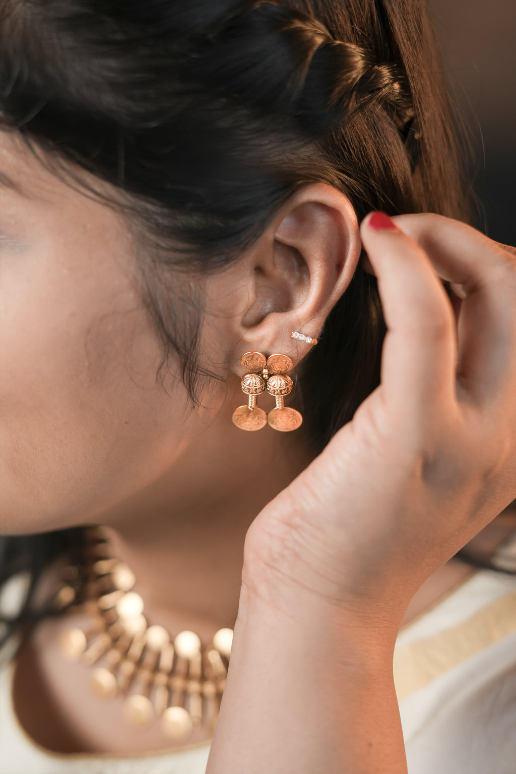 RJ-002- Antique Gold Coin Necklace (Kasumala)