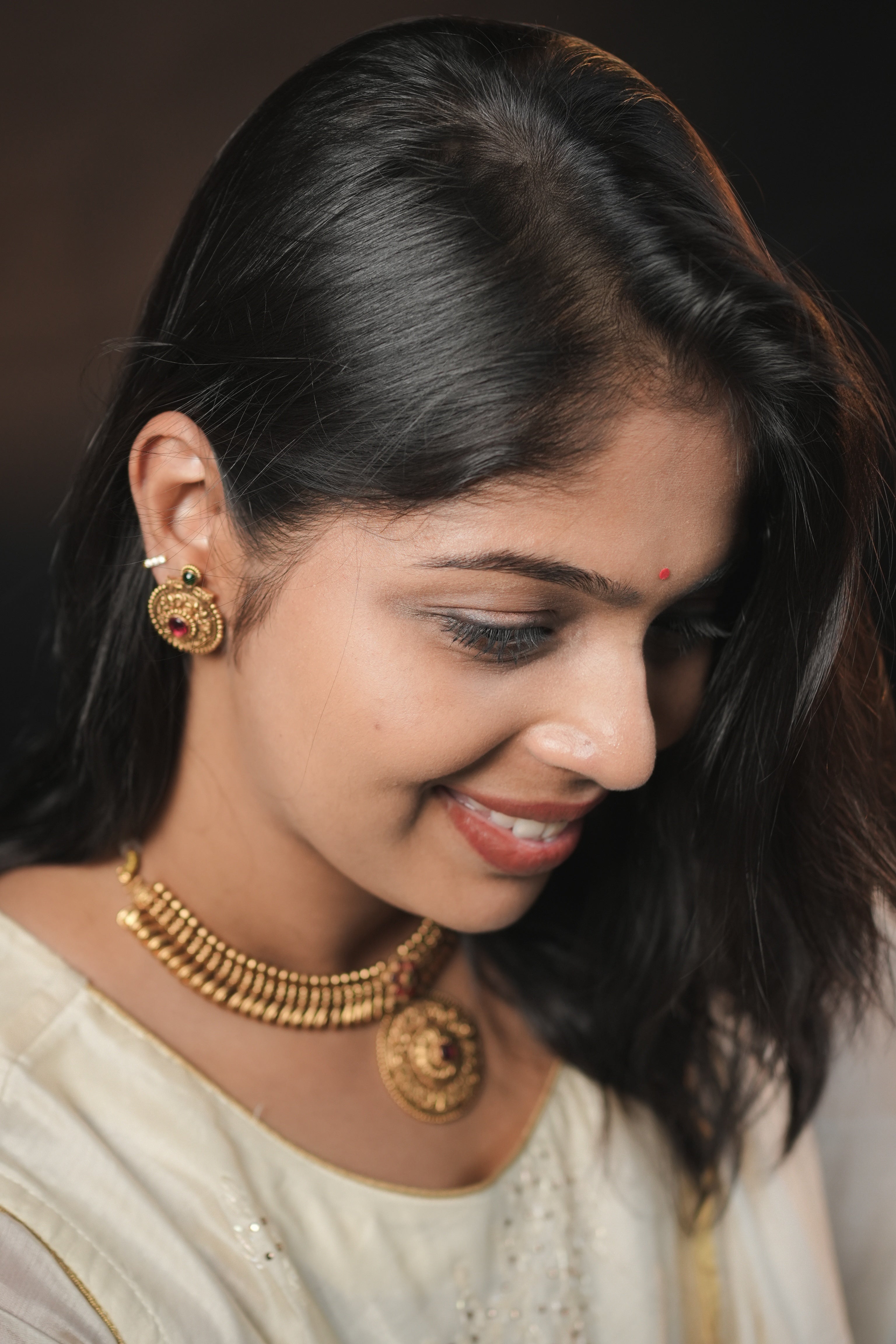 RJ-003- Ruby & Emerald Floral Vanki Necklace Set