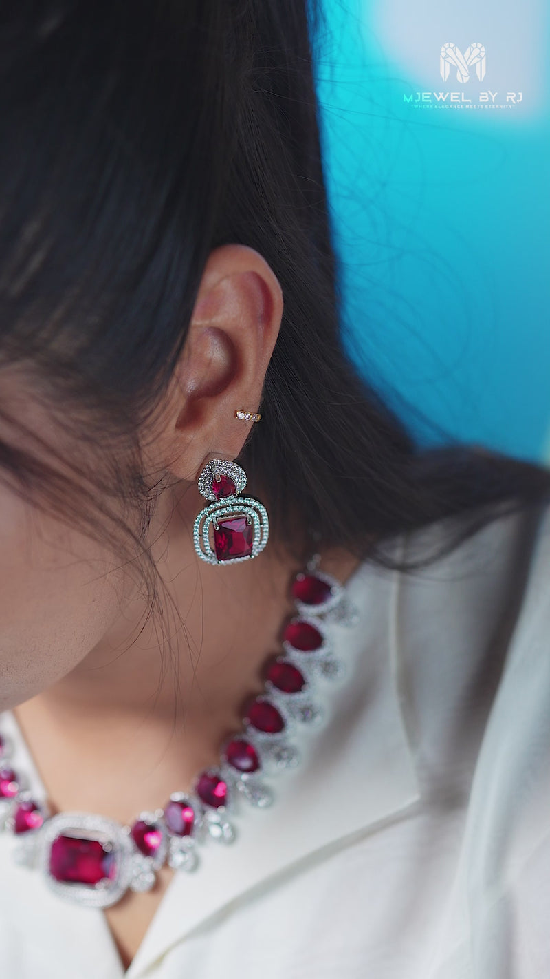 RJ-012 – Scarlet Majesty Necklace & Earring Set